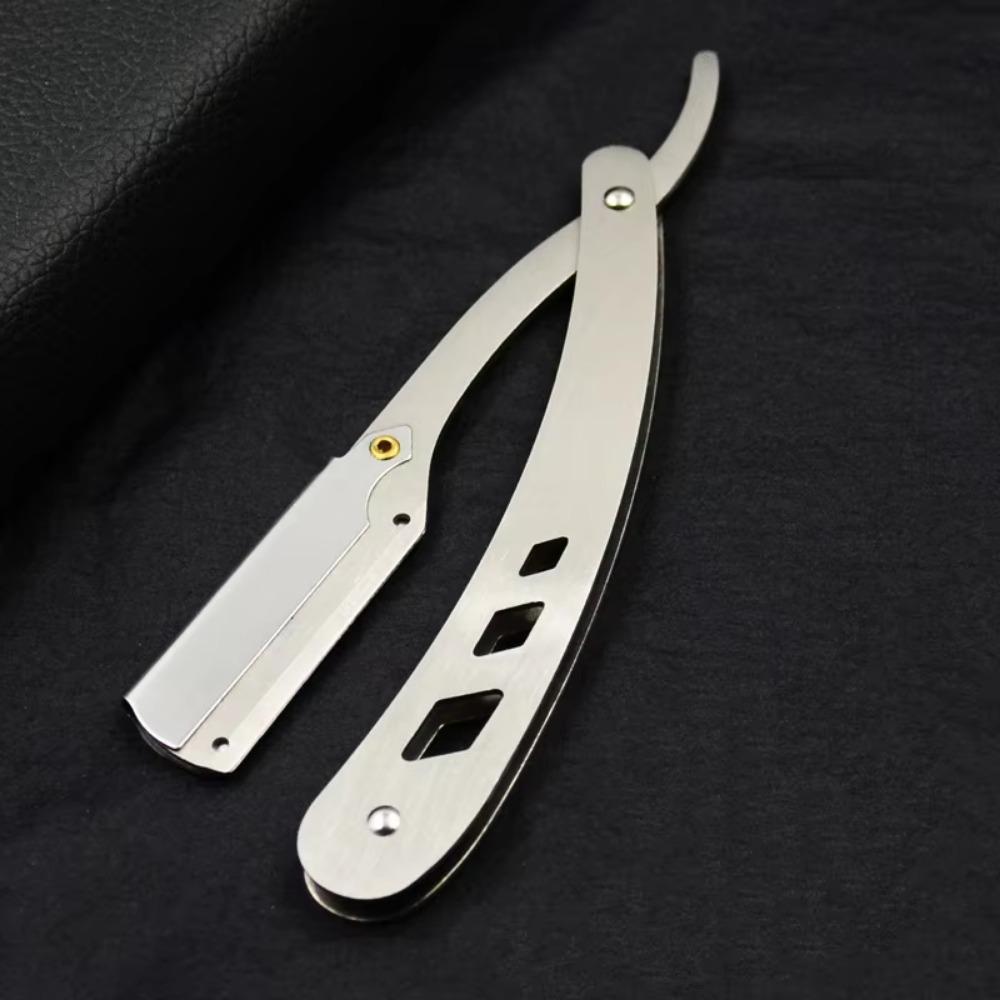 1Pcs Men Shaving Barber Tools Hair Razor and Blades Antique Black Folding Shaving Knife Unisex Hair Removal (Without Blade)