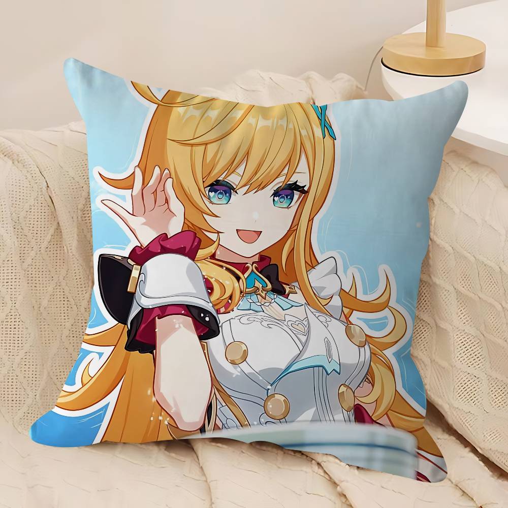 

Game E-Escoffier Pillow Covers Cartoon Sofa Decorative Home Double-sided Printing Short Plush Cute Cushion Cover 12x12Inch