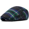 HT4489 Berets Men Women Autumn Winter Wool Beret Hat Artist Painter Flat Cap Hat Female Male Colored Plaid Octagonal Beret Cap