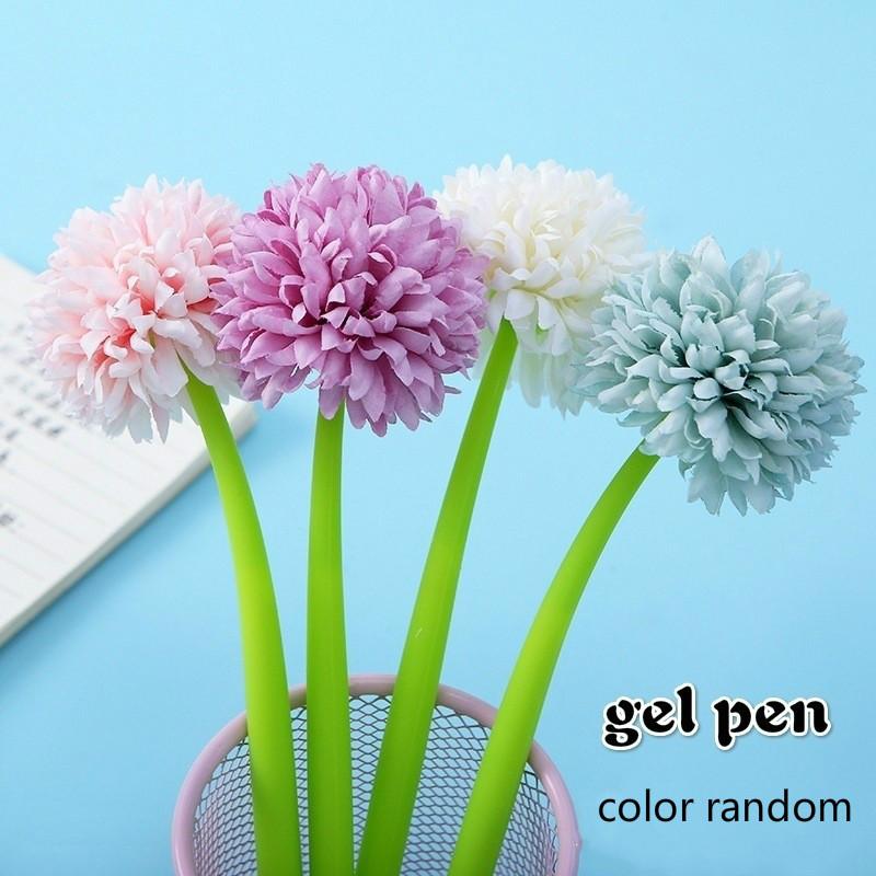 1Pc Rose Flower Silicone Gel Pen Simulation Valentine's Day Gift Sign Water Pens Student Office School Writing Stationery