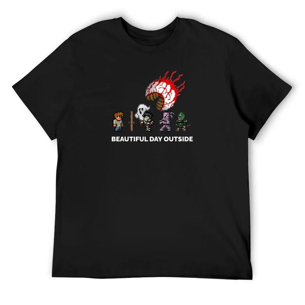 Zabawna koszulka z motywem Terraria bawełniana męska koszulka Męska koszulka luźna koszulka ciężkie koszulki męskie
