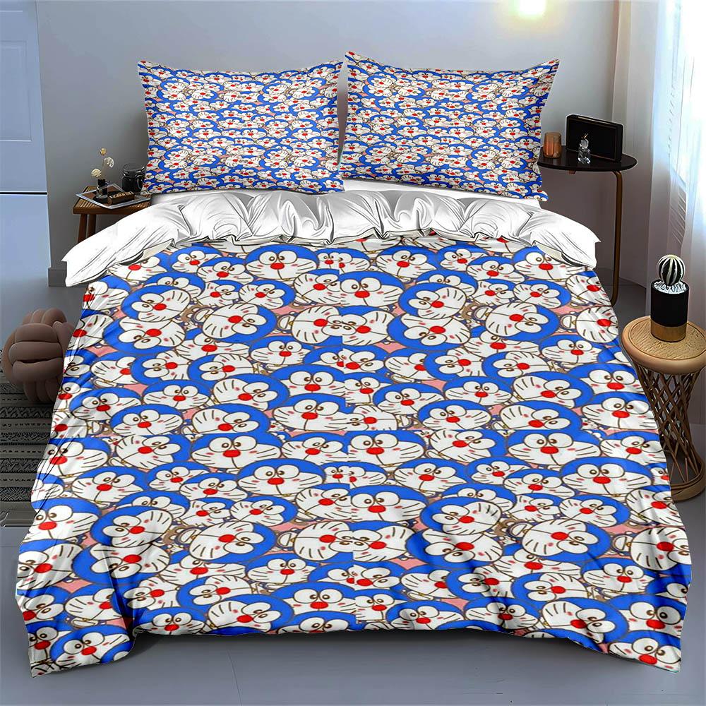Blue cartoon faces. Bedding Duvet cover sets Duvet covers Pillowcases gifts (1 * Duvet Cover 2 * Pillowcases, without duvet insert)