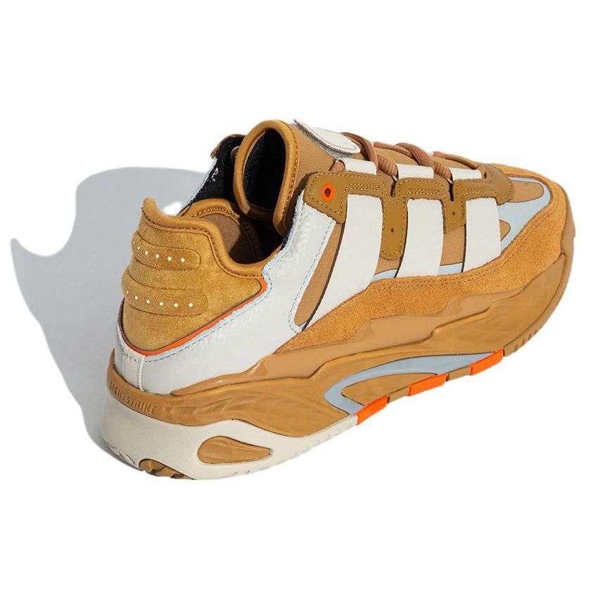 Adidas Originals Niteball 1.0 Leather Classic Sports Slip-Resistant Durable Low-Top Lifestyle Casual Shoes Unisex Sneaker Brown Yellow ID4090