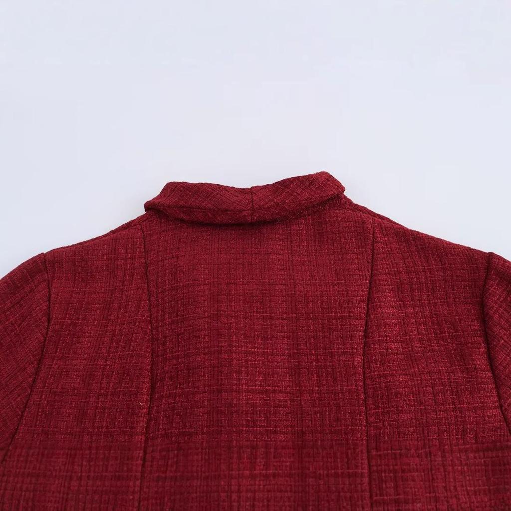 2025 Spring Women's Plus Size Chunky Knit Ruffle Dress - European & American Style