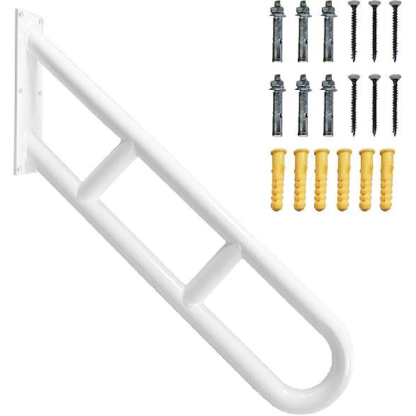 Handrails for Outdoor Steps, 21" Wall Mounted Railings for 1-3 Steps, Stair Railing Safety Grab Bar with 2 Anti-Skid Crossbar for Garage, Porch,