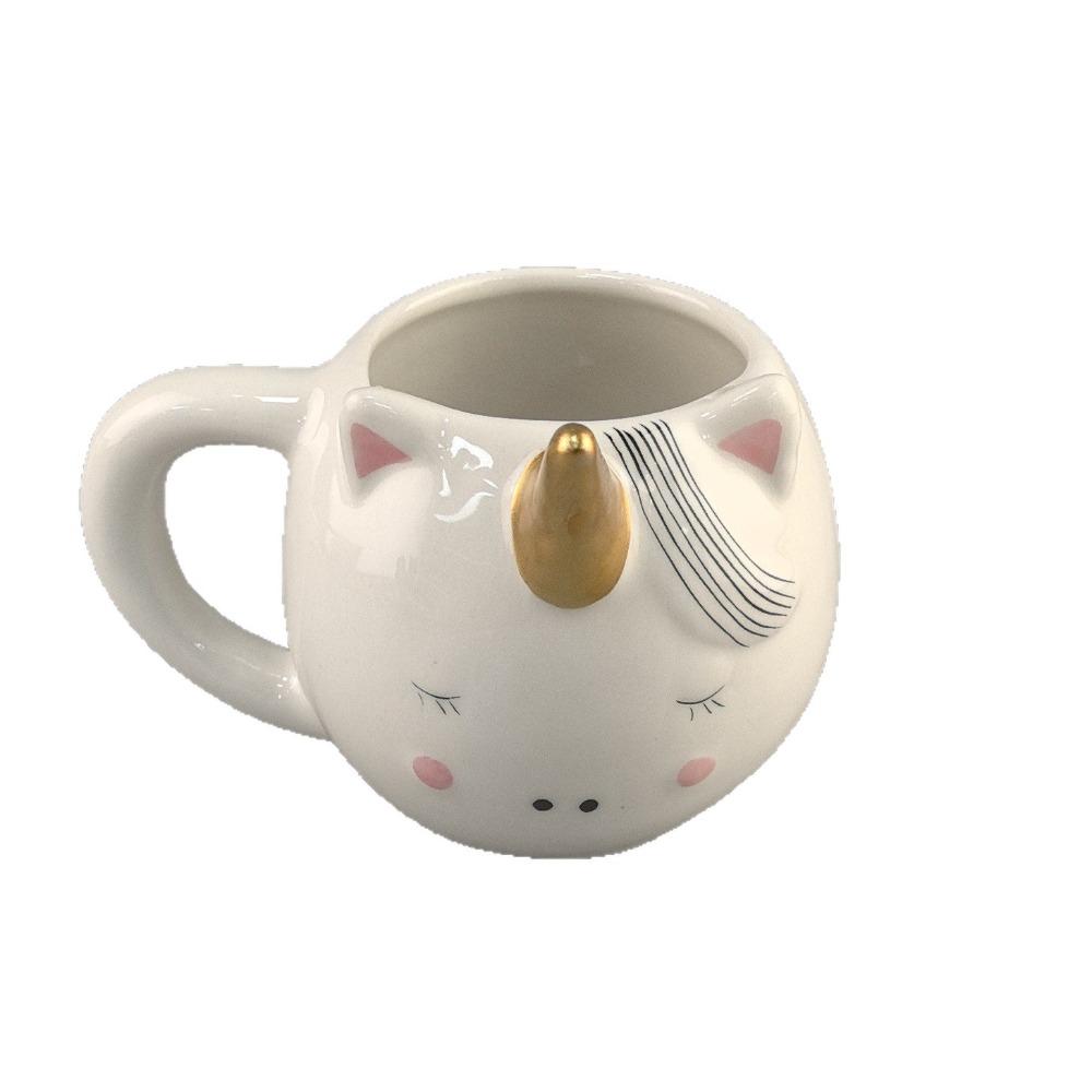 Unicorn ceramic cup milk breakfast cup rainbow horse cartoon office cup home creative mug