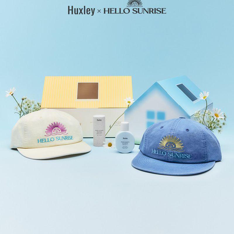 [HUXLEY × Hello Sunrise] Suncare Special Set (Ocean Blue/Ivory Cap + Sun Essence/Sun Stick) Ocean Blue Cap & Sun Essence Stay Sun Safe 50ml