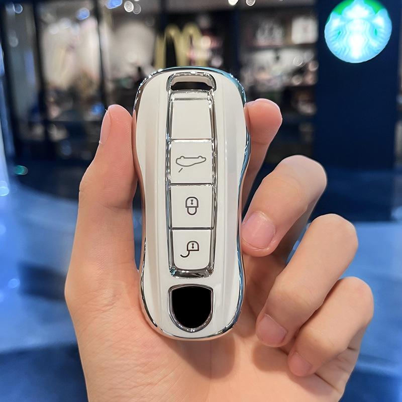 3 Buttons TPU Protecticve Cover Holder Fob for Porsche Panamera Cayenne 971 911 9YA Macan Boxste Car Remote Smart Key Case