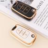Golden TPU Car Flip Key Case Cover For Hyundai I20 I30 Ix20 Ix35 Elantra Accent For KIA Sportage Rio 3 Soul Optima Ceed K5 K2