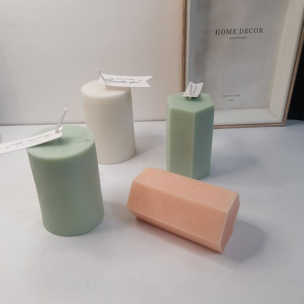 Cylinder Hexagonal Column Cake Soap Mould DIY Candle Epoxy Handmade Mold