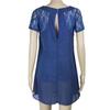 Elegant Summer Girls Lace Applique Sleeve Dress With Solid Color Backless Design