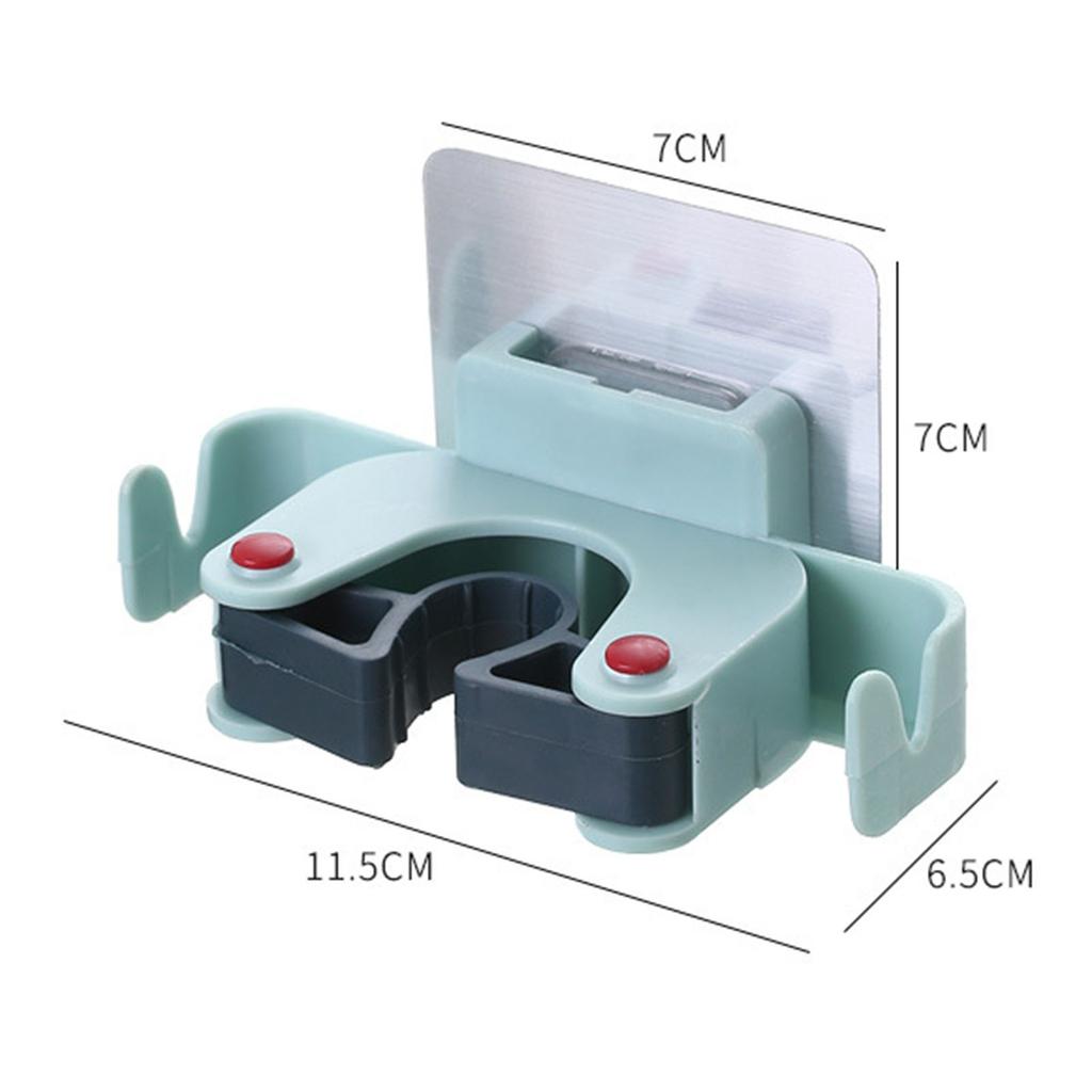Wall Mount Mop Holder Traceless Strong Bearing Capacity Space Saving Broom Hanger for Bathroom Kitchen