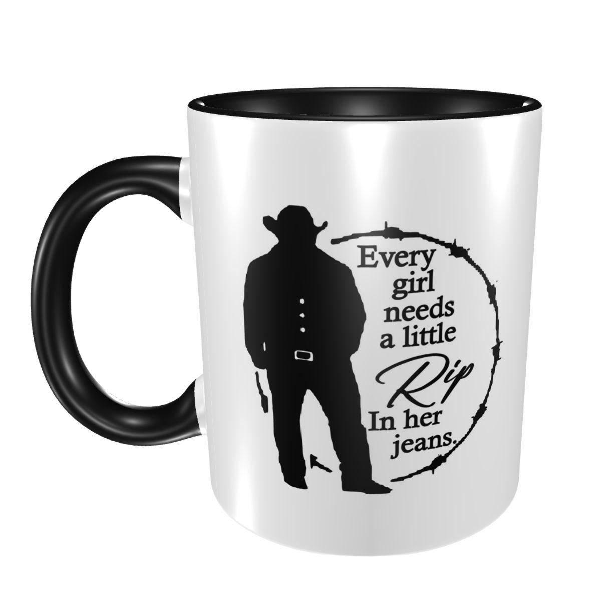 Rip Wheeler Rip Is My Spirit Animal Dutton Ranch Yellowstone Mug Ceramic Coffee Cup Tea Mug Milk Cup Drinkware Gifts for Friends One Size