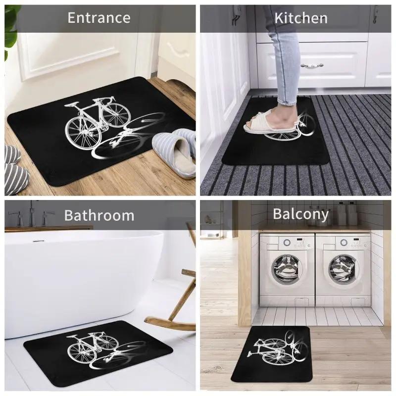 Personalized Bicycle Bike Riders Doormat Mat Anti-Slip Bicycling Cyclist MTB Mountain Biking Kitchen Bath Toilet Rug Carpet