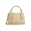 22 Classic Color-Block Detachable Shoulder Strap Leather Saddle Bag Women Handbags Khaki White CM195-IMWAX