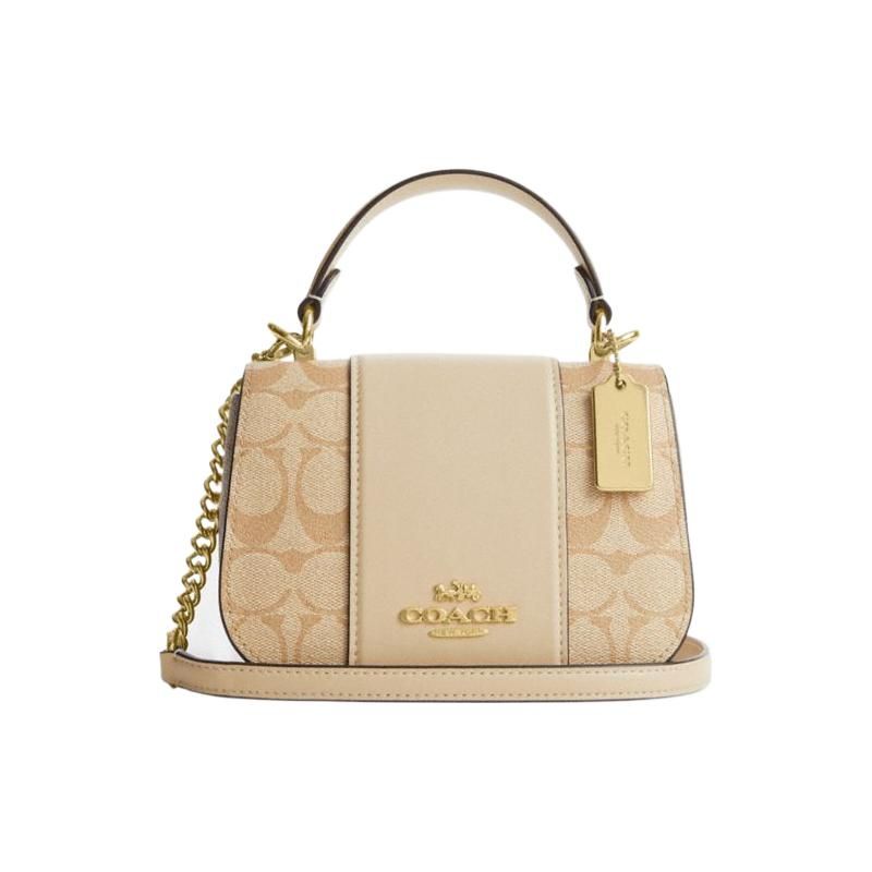 

Coach 22 Classic Color-Block Detachable Shoulder Strap Leather Saddle Bag Women Handbags Khaki White CM195-IMWAX Basic Set (Bag+Dust Bag)
