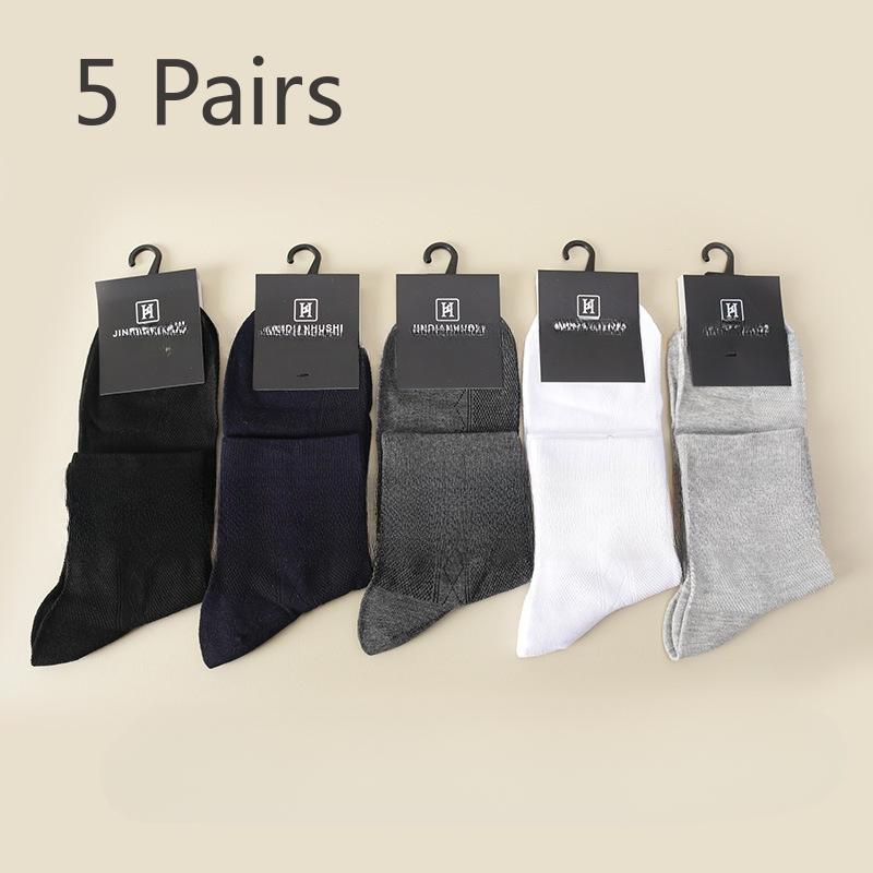 

5 пар мужских весенне-летних тонких повседневных деловых сетчатых дышащих влагоотводящих носков до середины икры 5 Pairs