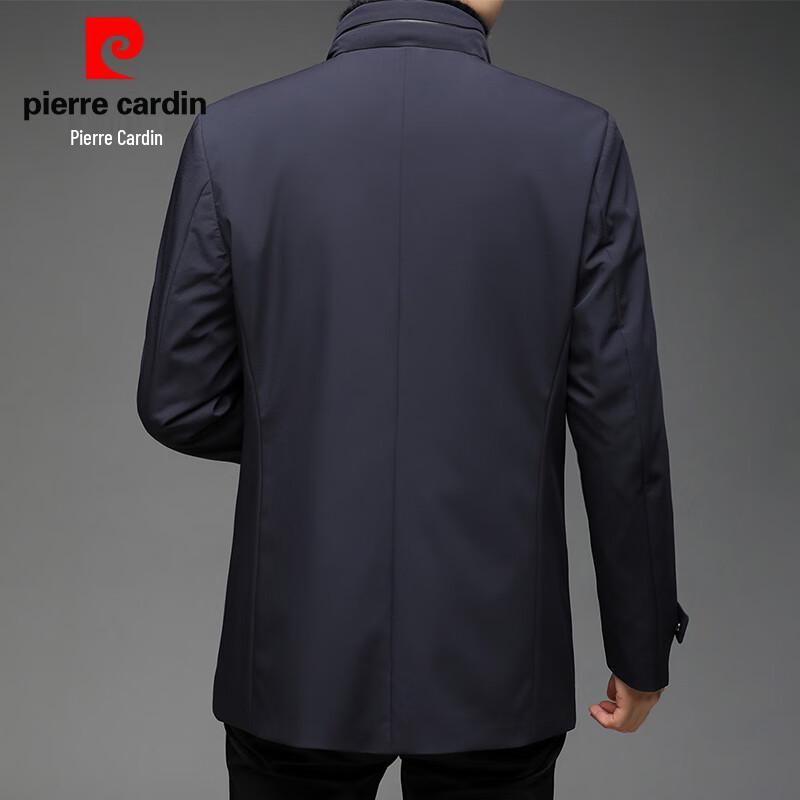 Pierre Cardin Men's Mink Collar Rabbit Fur Lined Mid-Length Jacket