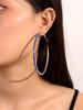 Orecchini a cerchio alla moda da 8 cm con strass per donna - Accessorio di moda brillante per festival e feste