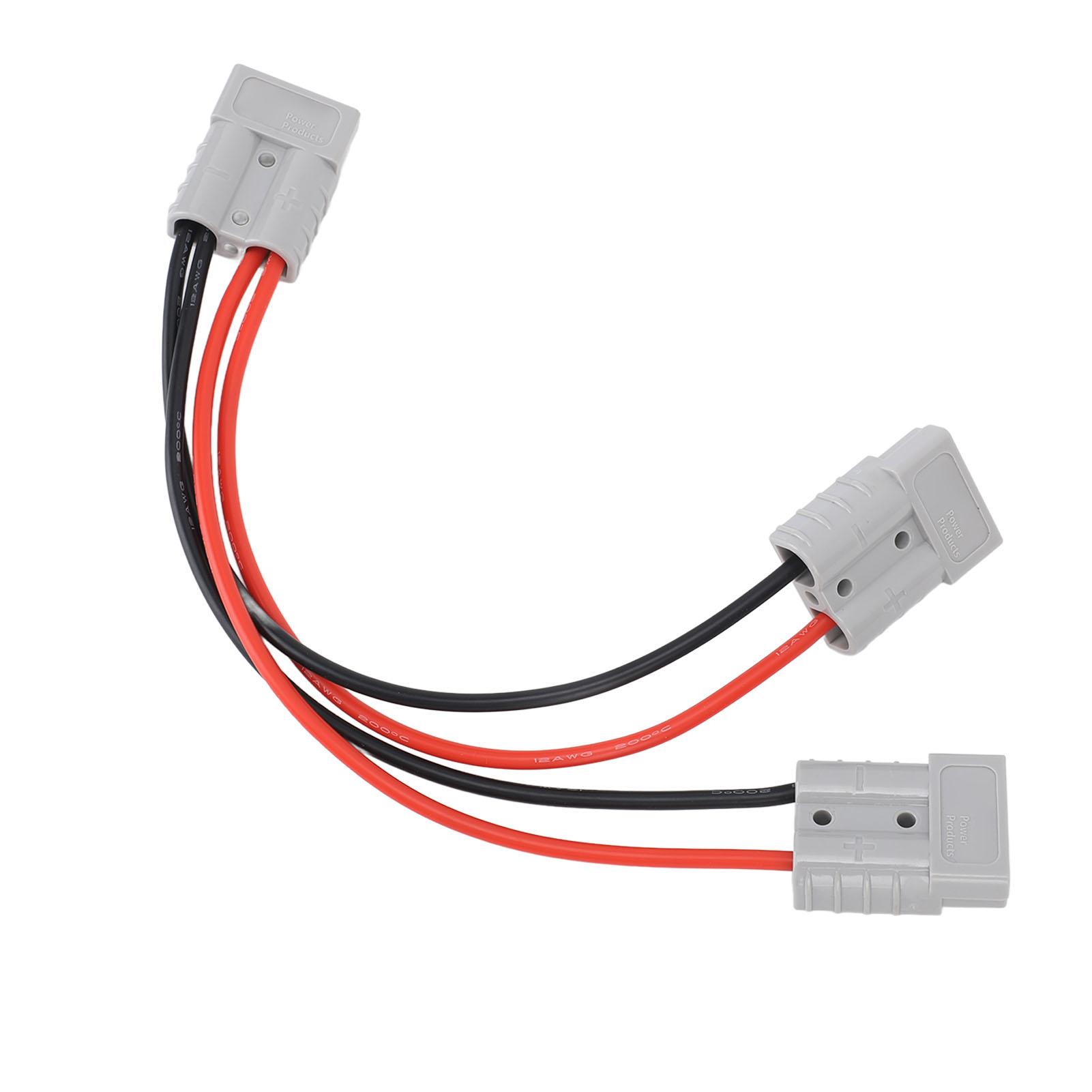 

600V 50A Electric Forklift Charging Plug Cable PC Shell Copper Pin Battery Charger Connector 6 to 12 AWG