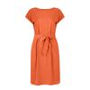 Women's Fashion Summer Color Crewneck Short Sleeve Lace-up Pocket Dress