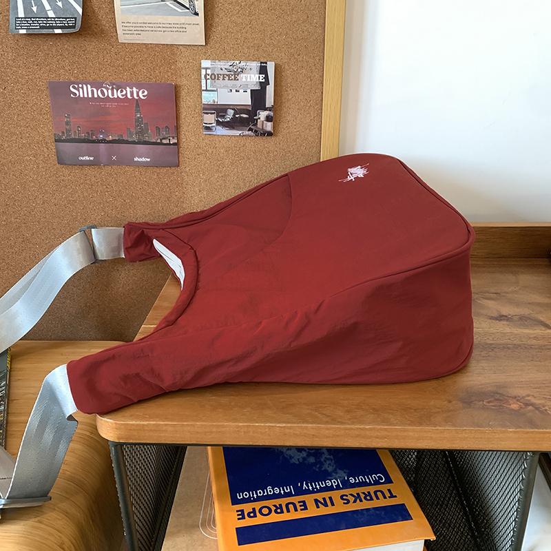 Solid Color Large Capacity Shoulder Bag Women's Crossbody Bag Men Commuter Tote Bag