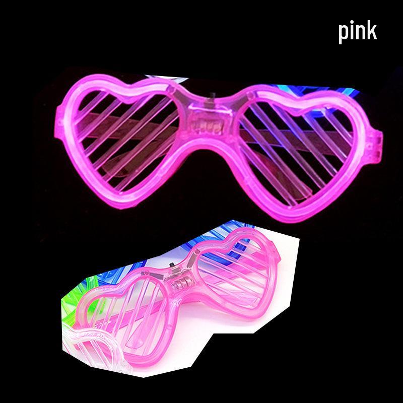 Heart-Shaped LED Glasses - Luminous Fluorescent Light-Up Toy for Kids and Events