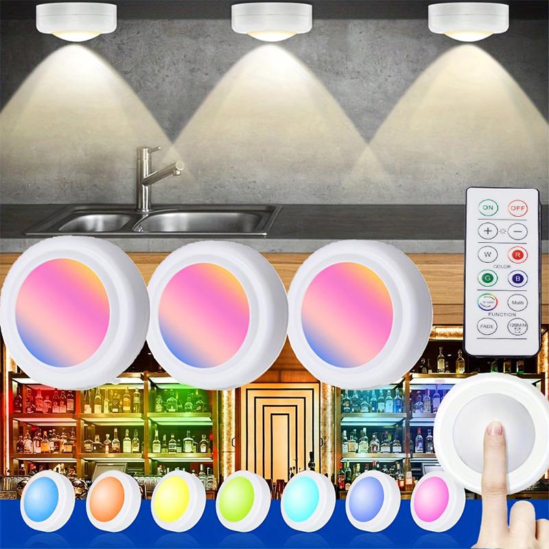 16 Colors LED Puck Light,Touch Light with Remote,Mini Faucet Light,Wireless Closet Light,Under-Cabinet Lighting,Kitchen,Wardrobe