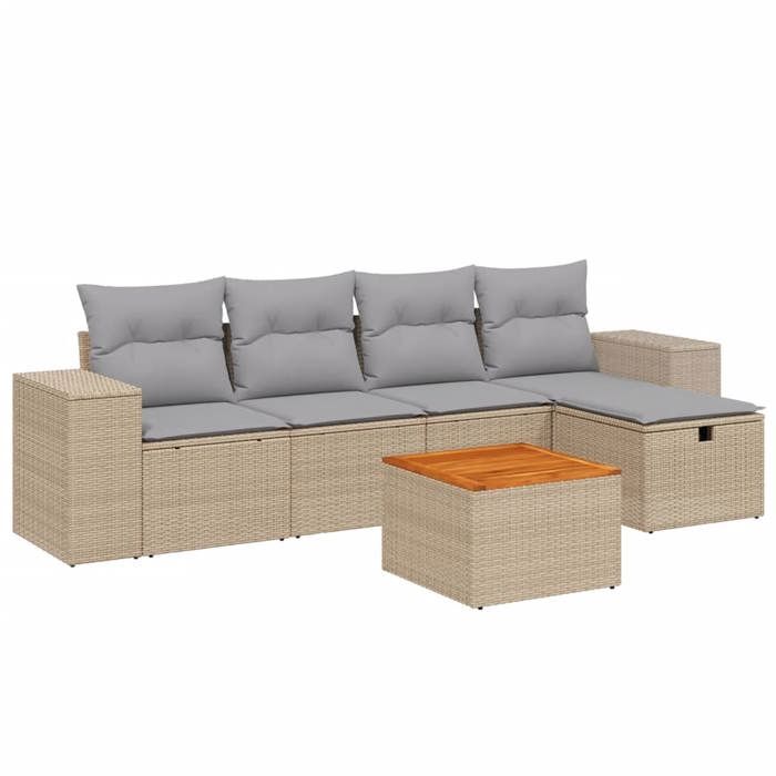 VidaXL Garden Lounge Set with Cushions 6 Pcs, Patio Sofas, Patio Furniture Set, Outdoor Furniture, Mix 3265168