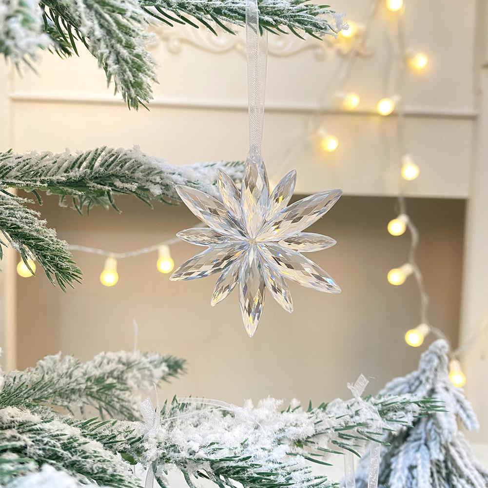 Acrylic Hanging Decorations Christmas Snowflake Decoration Holiday Decorations Light Reflecting Decorations Acrylic Snowflake