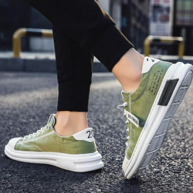 Men's Shoes Canvas Shoe Summer Breathable Comfortable Men Sneakers Casual Walking Flats Lace-up Trendy Man Vulcanized Shoes 2024