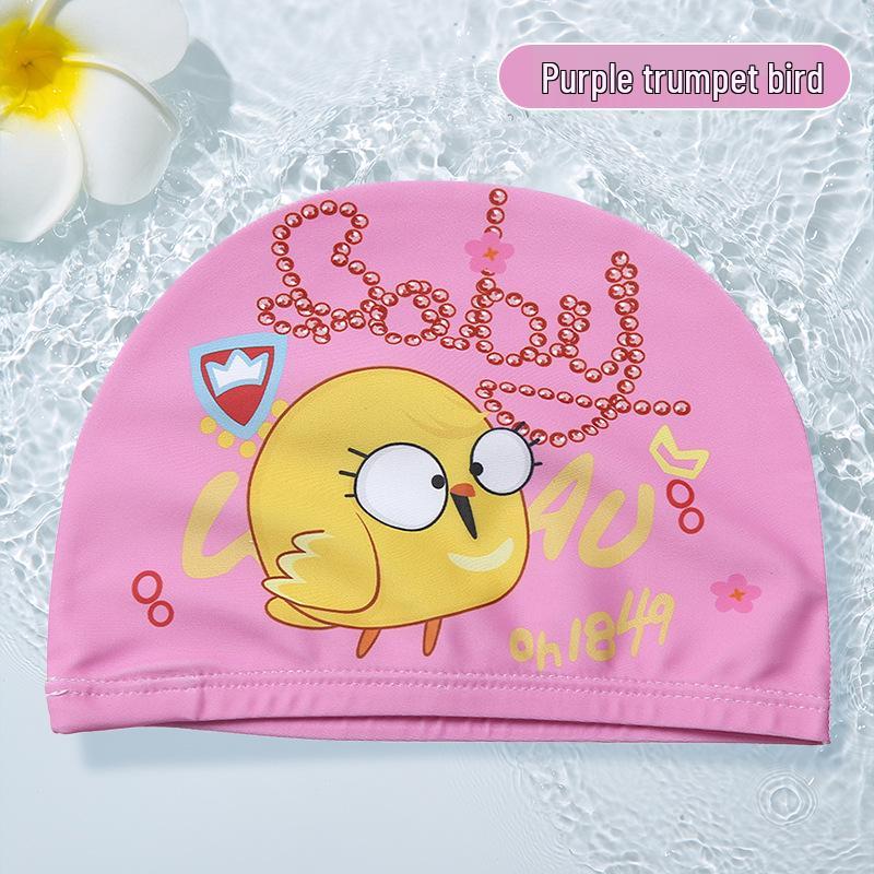 Waterproof Cartoon Swim Cap with Ear Protection for Adults - Unisex, Comfortable Fit