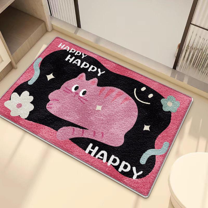 Princess please be happy floor mat cartoon imitation velvet bathroom absorbent toilet wear-resistant door mat