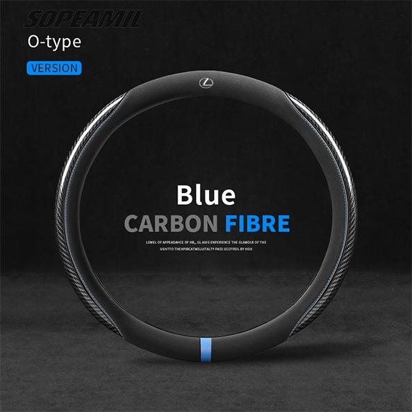 Car Carbon Fiber Suede Steering Wheel Cover Lexus F Sport ES200 ES300 LS500h RX300 GS250 GS300 IS300 LX570 CT200h GX460 NX300 UX