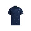 All Over Logo Print Slim Fit Polo Shirt Men Tops Blue HT6847