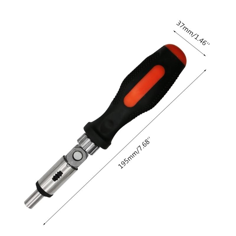Multifunctional Ratchet Screwdriver Angles 1/4 Inch Inside Hexagon Interface Adjustable Angles Wrench Easy To Handle