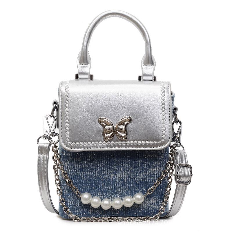 Handbag bag women's summer 2025 new trendy fashion niche design crossbody small square bag Internet celebrity butterfly mobile phone bag