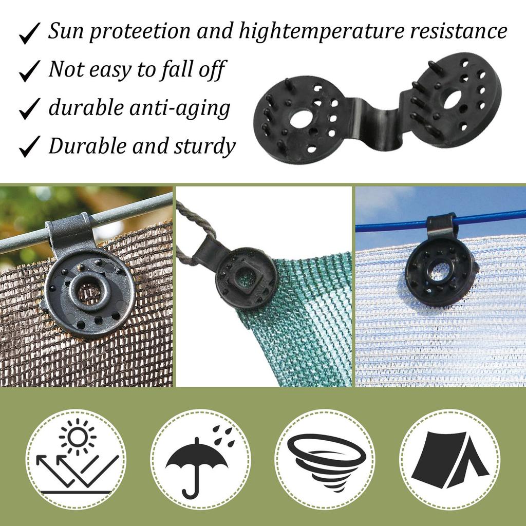 60 Pack Shade Cloth Heavy Duty Lock Grip Removable Reusable Large Small Size Shade Cloth Clips for Anti Bird Netting Garden Net Greenhouse Shade