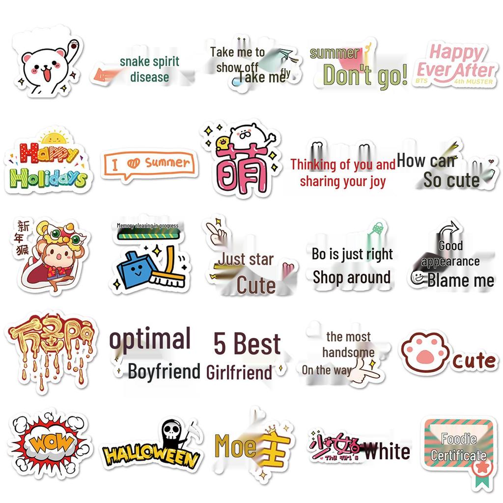 50 Creative & Funny Graffiti Stickers for Journaling, Suitcases, Water Bottles - Waterproof & DIY Decoration