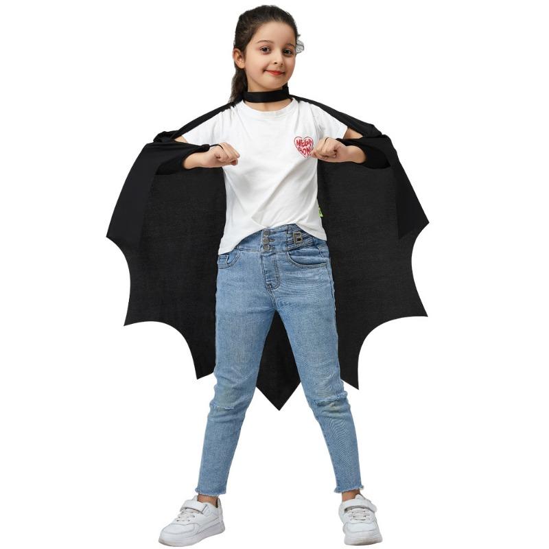 Halloween cape bat-shaped cape sleeve one-piece black cape set hot sale