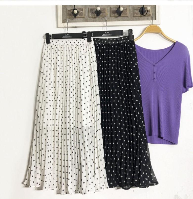 Sommerröcke für Damen, Vintage-Blumendruck, Chiffon-Faltenrock, elastisch, hohe Taille, lässiger Midirock, Damenkleidung