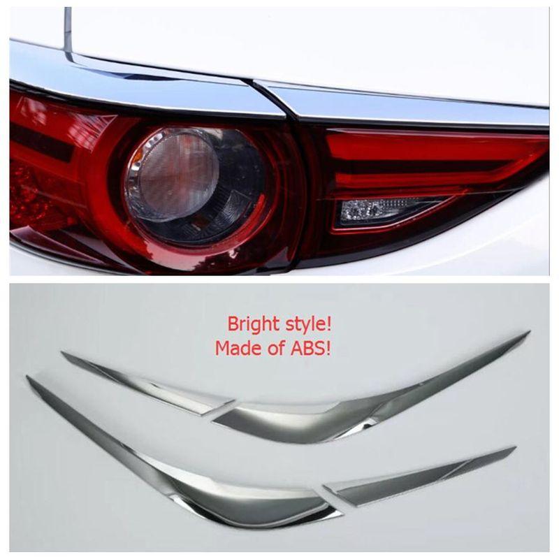 ABS Chrome Rear Tail Bumper Fog Lamp Light Eyebrows Decoration Strips Cover Trim For Mazda CX-5 CX5 2017 - Accessories
