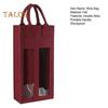 Double Wine Carrier Bag with Portable Handle Shockproof Heavy Duty Felt Reusable Wine Champagne Beer Bottle Tote Handbag Gift