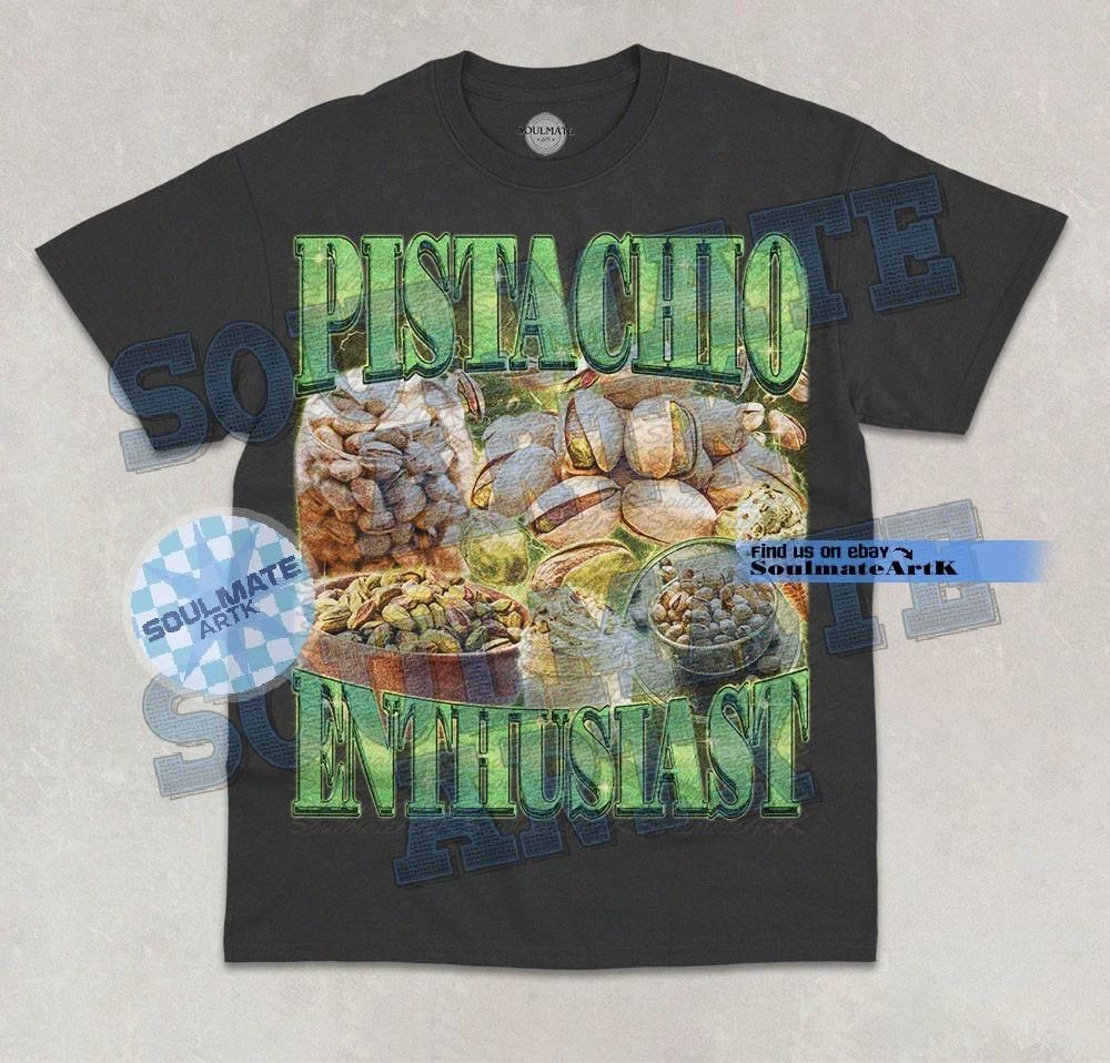 Pistachio Enthusiast T-Shirt Pistachio Lover Nuts Bootleg Funny Graphic Shirt L