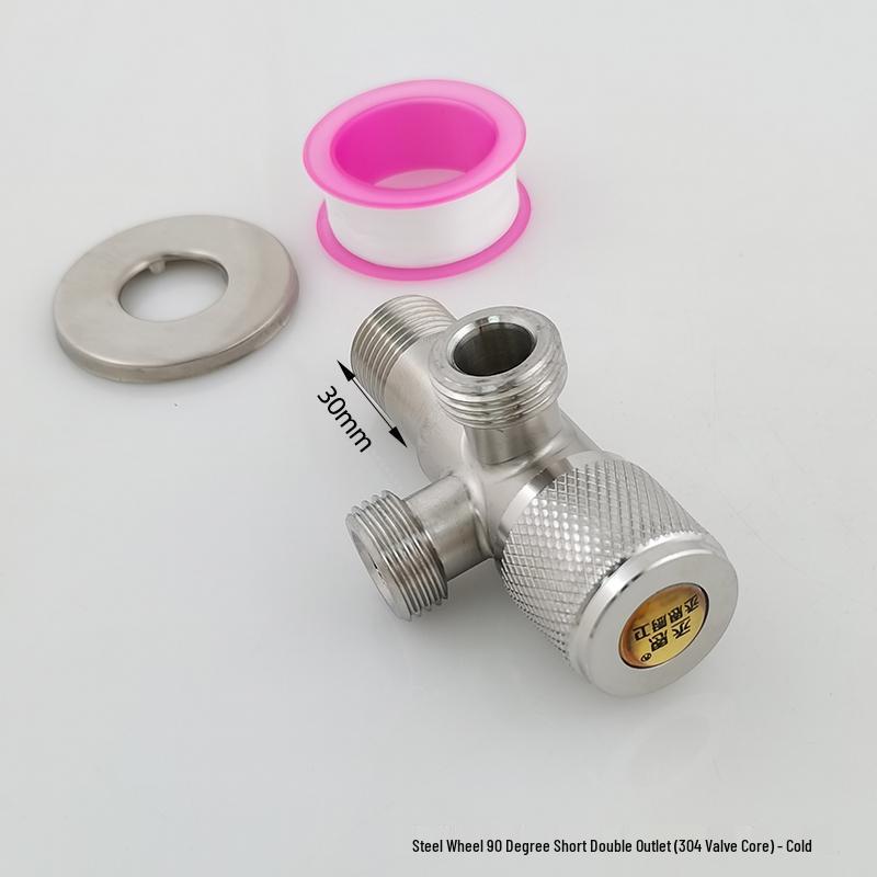 304 Stainless Steel Dual Outlet Hot/Cold Angle Valve Water Heater Diverter Switch