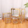 10pcs transparent PVC tote bags boxy handle gift bags with gold or silver trim for weddings birthdays party and retail display
