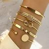 Unique Personality Bracelet Korean Style Hand Jewelry New Metal Bangles Set  Girls