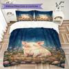 Healing animals Pattern Bedding uilt Set uilt Cover Pillowcase Home Decoration Birthday Gift (1 * duvet cover + 2 * pillowcase  without core)