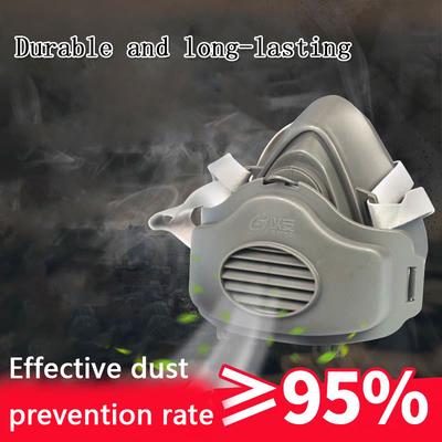 Dust-Proof Work Safety Rubber Mask Half Face Dust Mask Cotton Filter for House Clean Carpenter Builder Polishing Dust Respirator