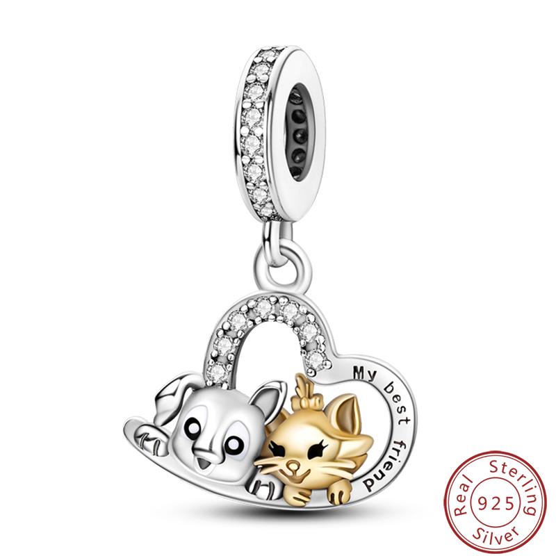 Cute Cat And Dog Series Copper Moon Butterfly Paw Print Charms 3Mm Diy Fine Jewelry Gifts Making